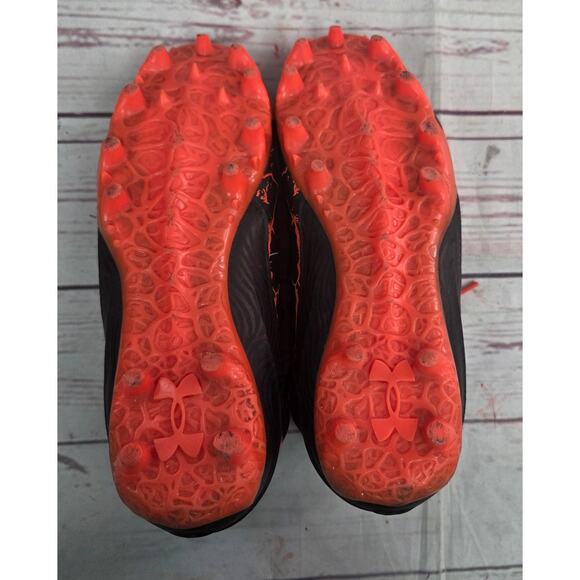 Under Armour 6y Black Orange Phoenix Fire Football Cleats - Picture 7 of 8